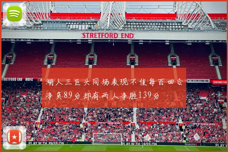 湖人三巨头同场表现不佳每百回合净负89分却有两人净胜139分